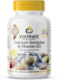 Warnke Vitalstoffe Calcium Komplex und Vitamin D3 Kapseln ohne Zusatzstoffe für Kinder – Bild 1 von 1