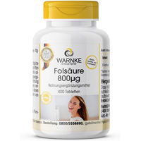 Produktbild von Warnke Vitalstoffe Folsäure 800 µg Tabletten vegan glutenfrei laktosefrei für Schwangere und Stillende