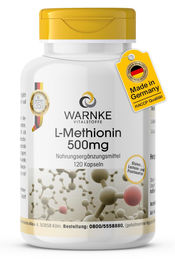 Warnke Vitalstoffe L-Methionin 500 mg 120 Kapseln vegan hochdosiert – Bild 1 von 1