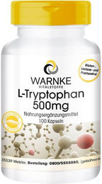 Warnke Vitalstoffe L-Tryptophan 500 mg Kapseln 100 Stück vegan ohne Zusatzstoffe – Bild 1 von 1