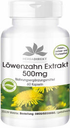 Warnke Vitalstoffe Löwenzahn Extrakt 500 mg Kapseln vegan ohne Zusatzstoffe 60 Stück – Bild 1 von 1