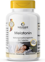Warnke Vitalstoffe Melatonin Tabletten vegan glutenfrei laktosefrei ohne Zusatzstoffe 250 Stück – Bild 1 von 1