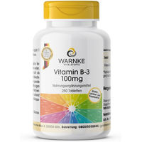 Produktbild von Warnke Vitalstoffe Niacin Vitamin B-3 100 mg Tabletten vegan ohne Zusatzstoffe 250 Stück