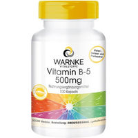 Produktbild von Warnke Vitalstoffe Pantothensäure Vitamin B5 500 mg Kapseln vegan ohne Zusatzstoffe 100 Stück