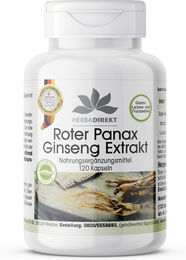 Warnke Vitalstoffe Roter Panax Ginseng Extrakt 400 mg Kapseln vegan 120 Stück – Bild 1 von 1