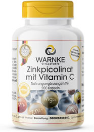 Warnke Vitalstoffe Zinkpicolinat mit Vitamin C Kapseln ohne Zusatzstoffe – Bild 1 von 1