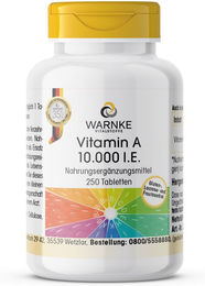 Warnke Vitamin A 10.000 I.E. Tabletten ohne Zusatzstoffe 250 Stück – Bild 1 von 1