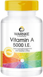 Warnke Vitamin A 5.000 I.E. Tabletten für Erwachsene 250 Stück – Bild 1 von 1