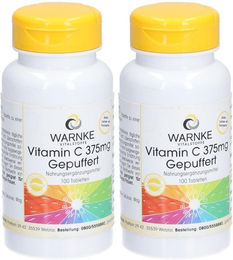 WARNKE Vitamin C 375 mg gepuffertes Calciumascorbat Kapseln vegan ohne Zusatzstoffe 200 Stück – Bild 1 von 1