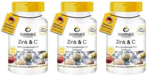 WARNKE Zink und Vitamin C Kapseln mit Ascorbinsäure für Erwachsene – Bild 1 von 1