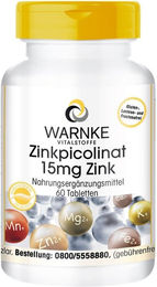 Warnke Zinkpicolinat 15 mg Tabletten 60 Stück vegan ohne Zusatzstoffe – Bild 1 von 1