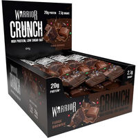Produktbild von Warrior Crunch Proteinriegel Fudge Brownie Schokolade zuckerarm 12 Stück