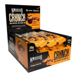 Warrior Crunch Proteinriegel Zartbitterschokolade und Erdnussbutter Low Carb zuckerfrei 12 Stück à 64 g – Bild 1 von 6
