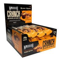 Produktbild von Warrior Crunch Proteinriegel Zartbitterschokolade und Erdnussbutter Low Carb zuckerfrei 12 Stück à 64 g