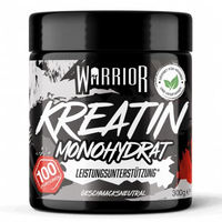 Produktbild von Warrior Kreatin Monohydrat Pulver 300 g vegan glutenfrei laktosefrei ohne Zusatzstoffe