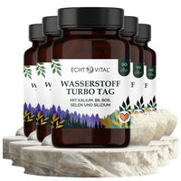 Produktbild von Wasserstoff Turbo Tag Kapseln von ECHT VITAL GmbH mit Kieselerde und Mineralstoff-Komplex vegan für Erwachsene