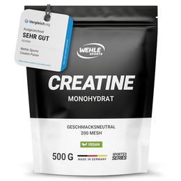Wehle Sports Creatin Monohydrat Pulver 500 g vegan laktosefrei glutenfrei – Bild 1 von 5