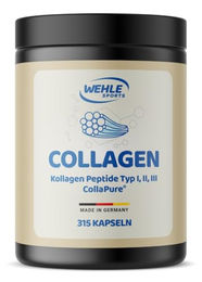 Wehle Sports Kollagen Kapseln mit Typ I, II & III aus Rind, 4550 mg pro Tag, 315 Stück, vegan und ohne Zusatzstoffe – Bild 1 von 2