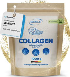 Wehle Sports Kollagen Pulver 1 kg mit Kollagenhydrolysat Peptiden Typ I, II & III aus Rind ohne Zusatzstoffe – Bild 1 von 1