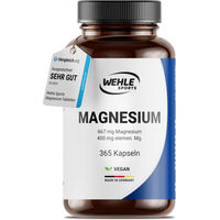 Produktbild von Wehle Sports Magnesium Oxid hochdosiert vegan 365 Kapseln