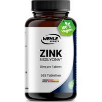 Produktbild von Wehle Sports Zink Bisglycinat hochdosiert vegan 25 mg Tabletten 365 Stück