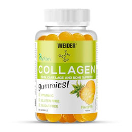 Weider Collagen Gummies mit Vitamin C, hochdosierte Kollagen Gummibärchen, Ananas-Geschmack, zuckerfrei und glutenfrei, 50 Stück – Bild 1 von 3
