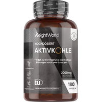 Produktbild von WeightWorld Aktivkohle Kapseln vegan glutenfrei und laktosefrei