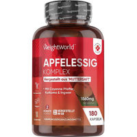 Produktbild von WeightWorld Apfelessig Kapseln vegan glutenfrei laktosefrei ohne Zusatzstoffe 180 Stück