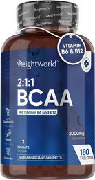 WeightWorld BCAA 2:1:1 2000mg Tabletten vegan glutenfrei laktosefrei 180 Stück – Bild 1 von 2