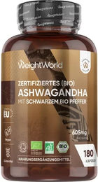 WeightWorld Bio Ashwagandha 505 mg Kapseln 180 Stück – Bild 1 von 1