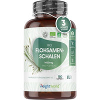 Produktbild von WeightWorld Bio Flohsamenschalen Kapseln 180 Stück