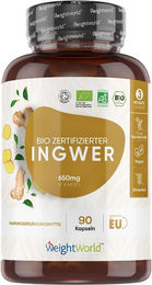 WeightWorld Bio Ingwer Kapseln vegan – Bild 1 von 3
