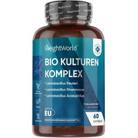 Produktbild von WeightWorld Bio Kulturen Komplex mit 20 Darmbakterien Stämmen und 77 Milliarden KBE sowie Bio Inulin vegane Kapseln 60 Stück