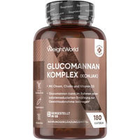 Produktbild von WeightWorld Glucomannan Kapseln mit Konjakwurzel, 180 Kapseln, vegetarisch, glutenfrei und laktosefrei