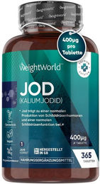 WeightWorld Jod mit Kaliumjodid Tabletten vegan glutenfrei laktosefrei für Schwangere und Stillende 365 Stück – Bild 1 von 4