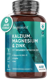 WeightWorld Kalzium Magnesium Zink Mineralstoff-Komplex Tabletten vegan glutenfrei laktosefrei für Frauen – Bild 1 von 1