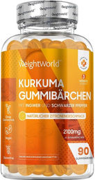 WeightWorld Kurkuma Gummibärchen vegan ohne Gelatine 90 Stück – Bild 1 von 2