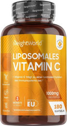 WeightWorld Liposomales Vitamin C 1000 mg Kapseln 180 Stück vegan und glutenfrei – Bild 1 von 3