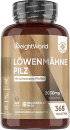 WeightWorld Löwenmähne Pilz Tabletten vegan glutenfrei laktosefrei ohne Zusatzstoffe – Bild 1 von 4