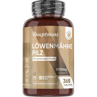 Produktbild von WeightWorld Löwenmähne Pilz Tabletten vegan glutenfrei laktosefrei ohne Zusatzstoffe