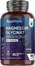 WeightWorld Magnesium Bisglycinat Kapseln vegan glutenfrei 180 Stück – Bild 1 von 2