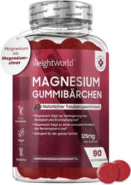 WeightWorld Magnesium Citrat Gummis vegan laktosefrei ohne Zusatzstoffe – Bild 1 von 2