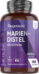 WeightWorld Mariendistel Kapseln vegan glutenfrei ohne Zusatzstoffe 180 Stück – Bild 1 von 3