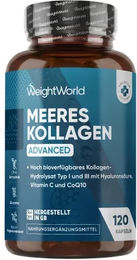 WeightWorld Meereskollagen mit NatiCol Kollagen, Hyaluronsäure und CoQ10, 120 Kapseln – Bild 1 von 1