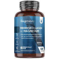 Produktbild von WeightWorld Meereskollagen Typ I und III mit Magnesium Kapseln glutenfrei und laktosefrei 120 Stück