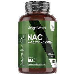 WeightWorld NAC N-Acetylcystein Kapseln vegan und glutenfrei 180 Stück – Bild 1 von 4