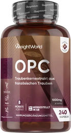 WeightWorld OPC Traubenkernextrakt 1000 mg Kapseln 240 Stück vegan glutenfrei laktosefrei – Bild 1 von 4
