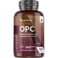 Produktbild von WeightWorld OPC Traubenkernextrakt 1000 mg Kapseln 240 Stück vegan glutenfrei laktosefrei