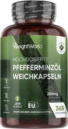 WeightWorld Pfefferminzöl Softgels 365 Kapseln – Bild 1 von 2