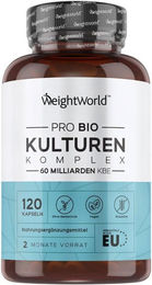 WeightWorld Pro Bio Kulturen Komplex Kapseln vegan glutenfrei 120 Stück – Bild 1 von 3